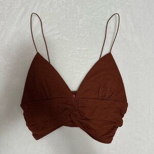 Urban Outfitter’s Woman’s Virgo Twist-Front Cami / Tank - Dark Brown